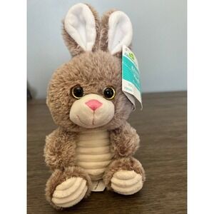 Celebrate Soft Fleece Small Fluffy Brown Bunny Rabbit Plush 9"